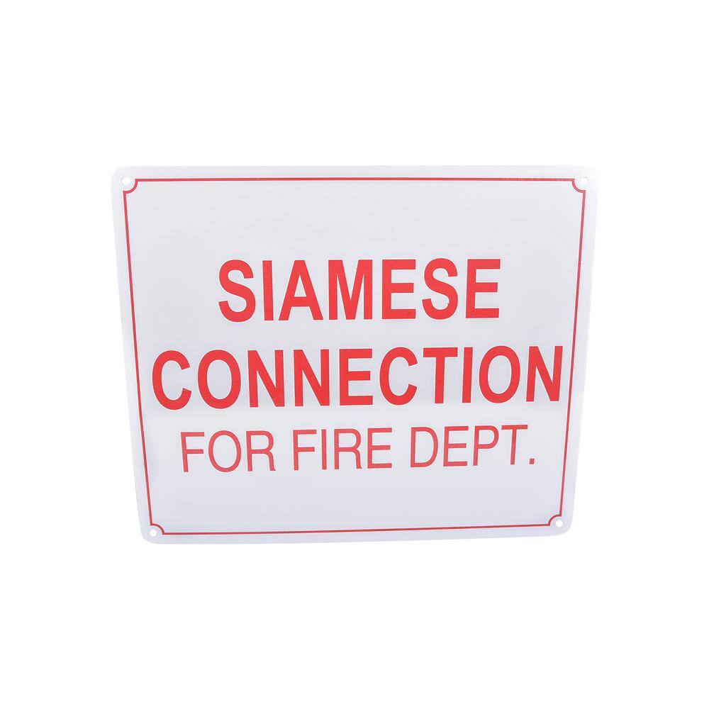 The Plumber's Choice 10 in. x 12 in. Aluminum Fire Safety Sign Siamese Connection for Fire Dept #9SIGN