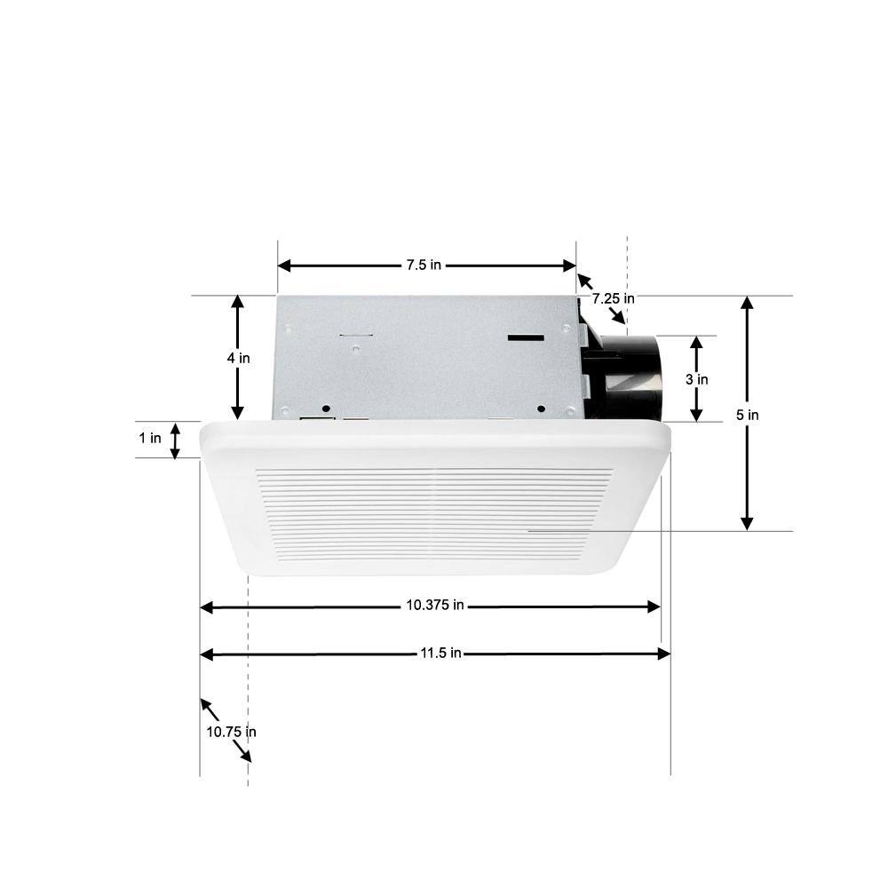 Hampton Bay 50 CFM WallCeiling Mount Roomside Installation Bathroom Exhaust Fan ENERGY STAR 7114-01