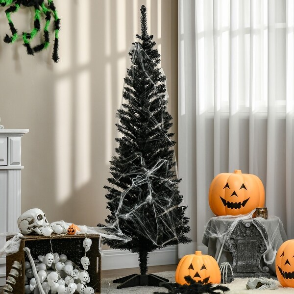 5FT Artificial Pencil Christmas Tree with 294 Realistic Branch Tips and Plastic Stand