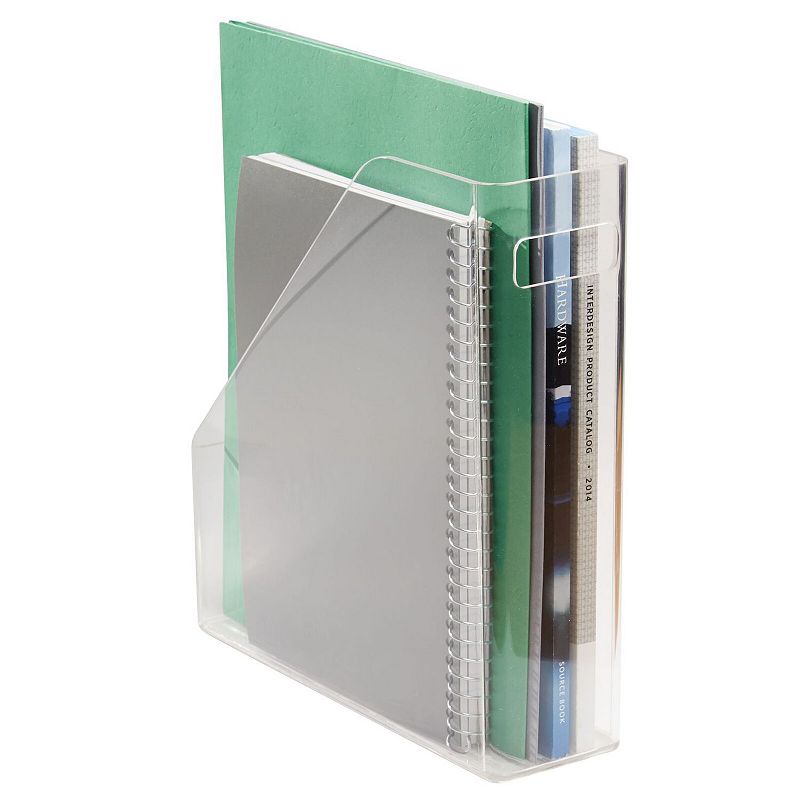 mDesign Plastic File Folder， Home Office Desktop Vertical Organizer