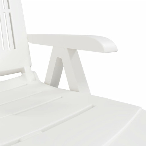 vidaXL Sun Lounger Outdoor Patio Furniture Folding Lounge Chair White Plastic   Outdoor Lounge Chairs   by vidaXL LLC  Houzz