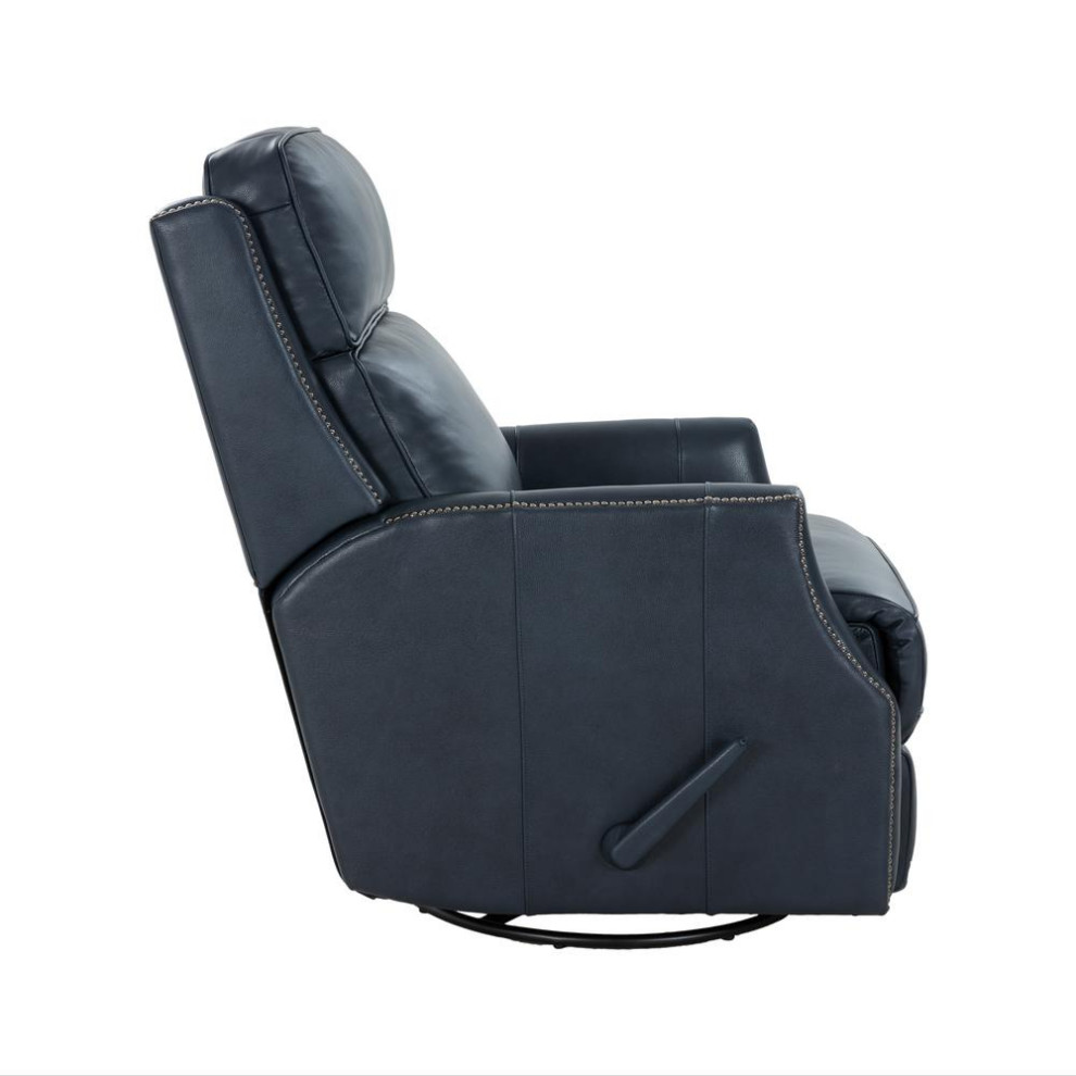 8 1120 Aniston Swivel Glider Recliner  Navy Blue   Contemporary   Recliner Chairs   by BisonOffice  Houzz