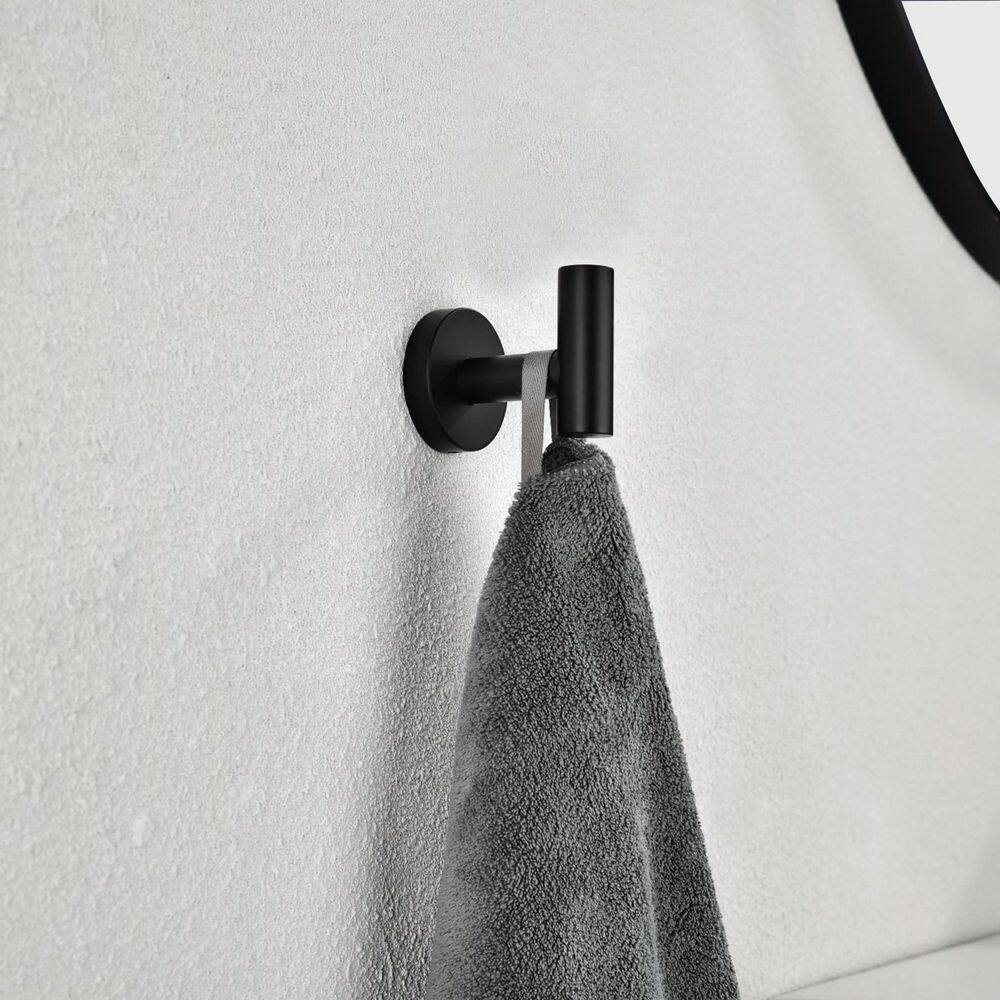 JimsMaison Towel Robe Hook in Matte Black 6-Pack JMDTBH02MB