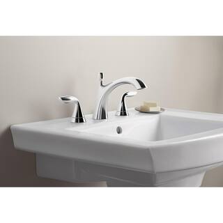 KOHLER Archer 8 in. Vitreous China Pedestal Sink Basin in Ice Grey with Overflow Drain K-2358-8-95