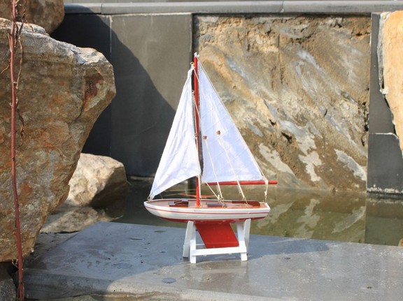 Handcrafted Model Ships It Floats Red Wooden It Fl...