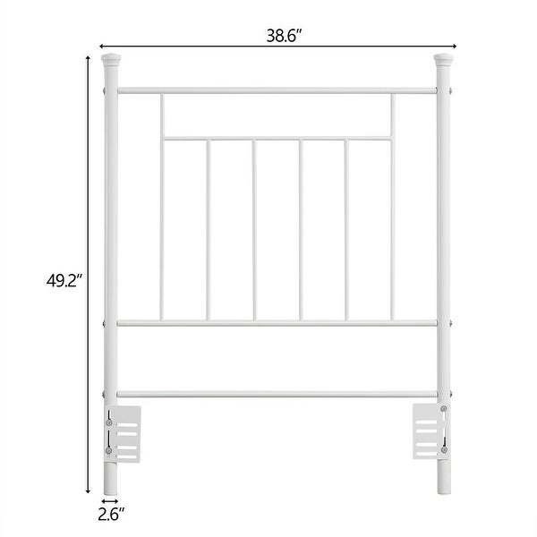 White Iron Frame Twin Headboard - - 36061698