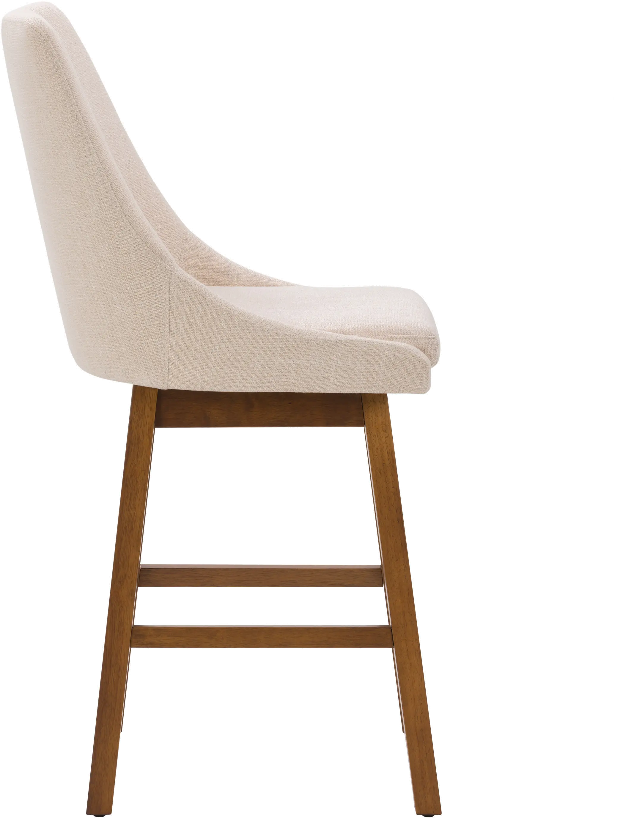 Boston Contemporary Set of Two Beige Formed Back Counter Height Stools