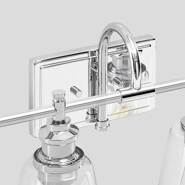 KAWOTI 4-Light Bathroom Vanity Light with Glass Shade