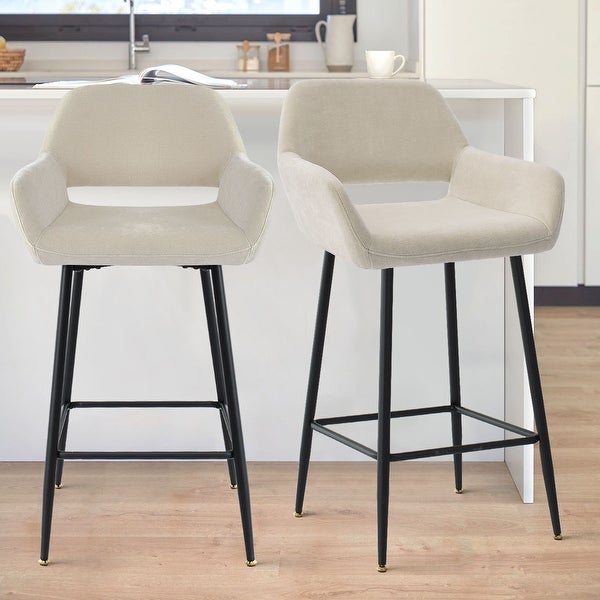 KOSSMAI Set of 2 Counter Bar Stools With Arms