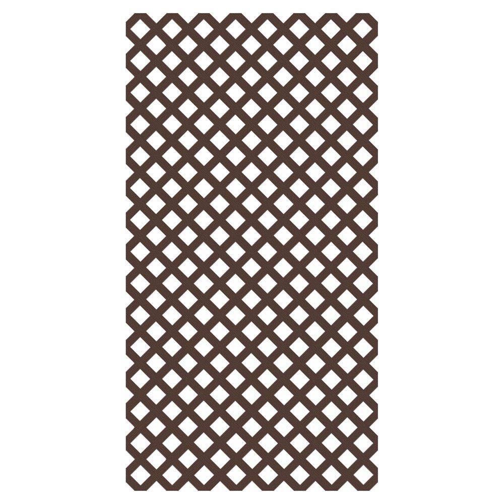 Veranda 4 ft. x 8 ft. Brazilian Walnut Garden Diamond Vinyl Lattice 73004144