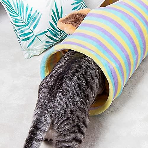 Yoitea Cat Tunnel Tube Collapsible: Crinkle Kitten Play Tube Interactive Toy Funny Cat Exercise Toy With Ball Soft Bed Sleeping Pet