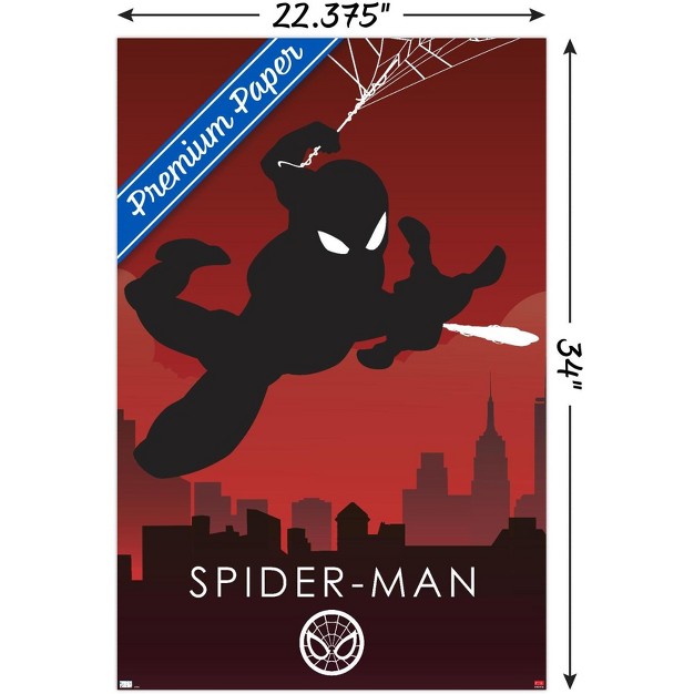 Trends International Marvel Heroic Silhouette Spider man Unframed Wall Poster Prints