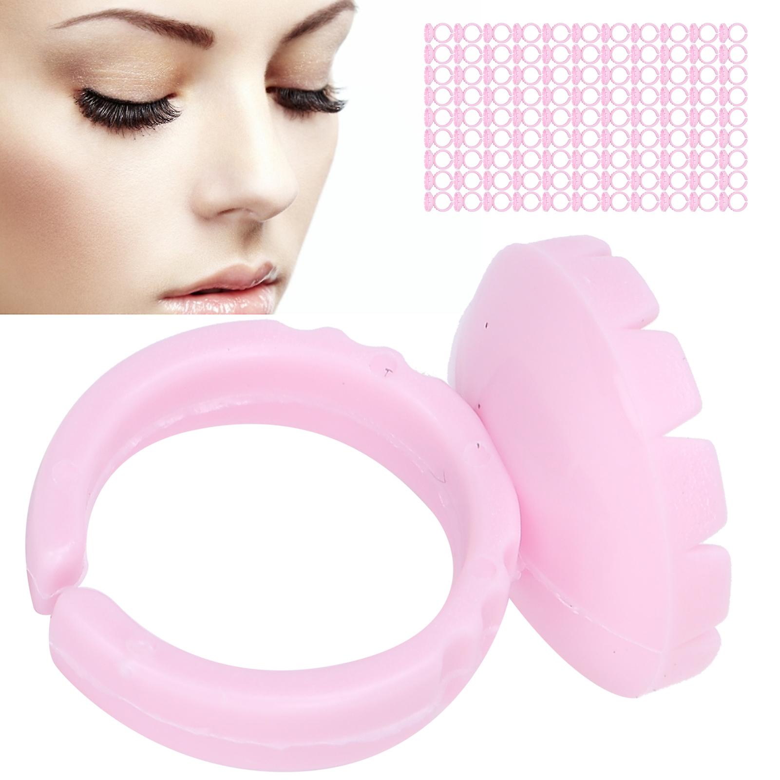 100pcs Disposable Eyelash Glue Ring Cup Eyelash Extension Glue Holder Accessorypink