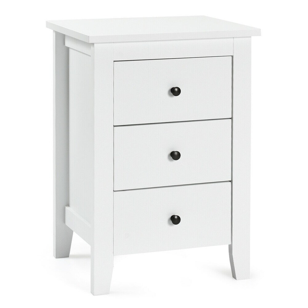 Nightstand End Beside Table Drawers Modern Storage Bedroom Furniture