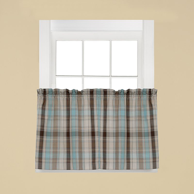 Saturday Knight， Ltd. Cooper Plaid Tier Kitchen Window Curtain Set