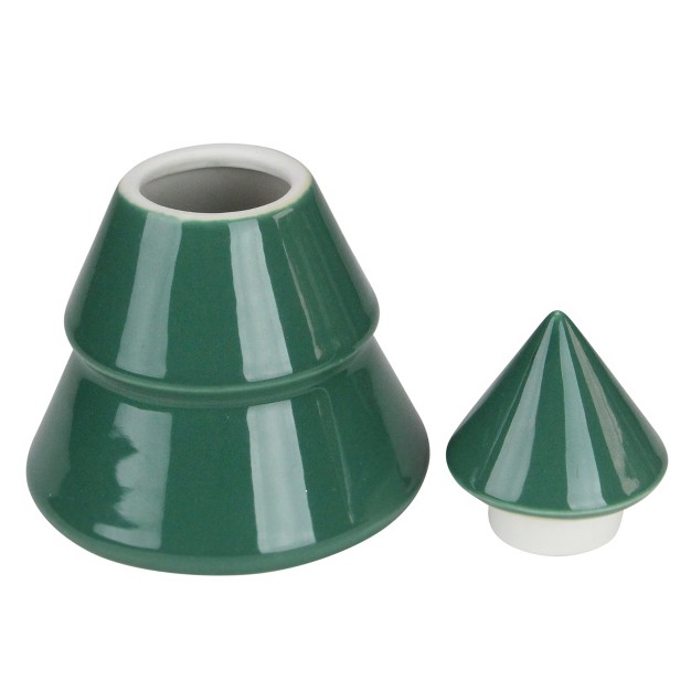 Green Contemporary Ceramic Christmas Tree Container