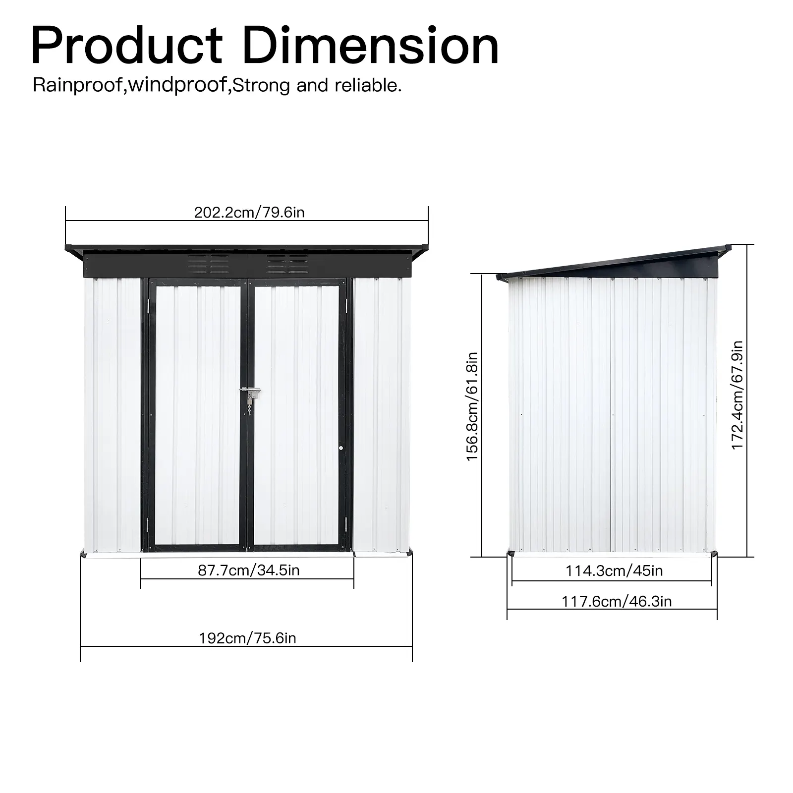 Garden Supplies White Black Outdoor Plastic Storage Shed and Sheds Storage Outdoor for Lawn Backyard