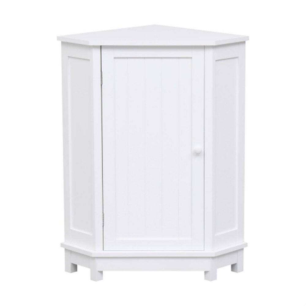 17.5 in. W x 17.5 in. D x 31.4 in. H in White MDF Ready to Assemble Floor Bathroom Cabinet with Shelf YY291477AAK