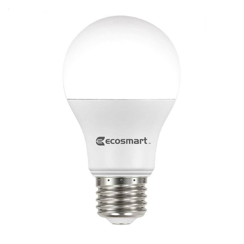 EcoSmart 60-Watt Equivalent A19 Non-Dimmable LED Light Bulb Daylight 5000 (1-Pack) B7A19A60WUL31