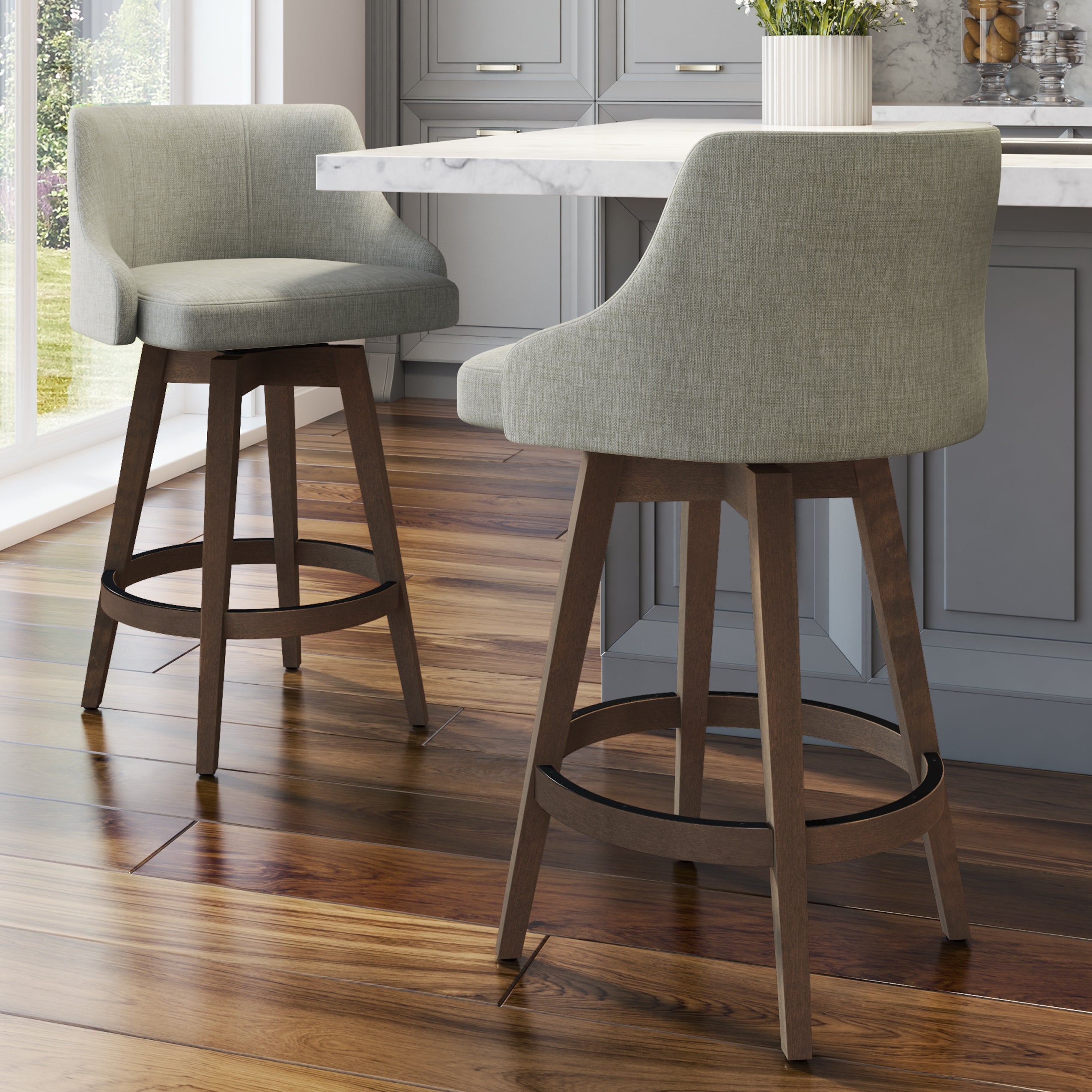 Amisco Nolan Swivel Counter and Bar Stool