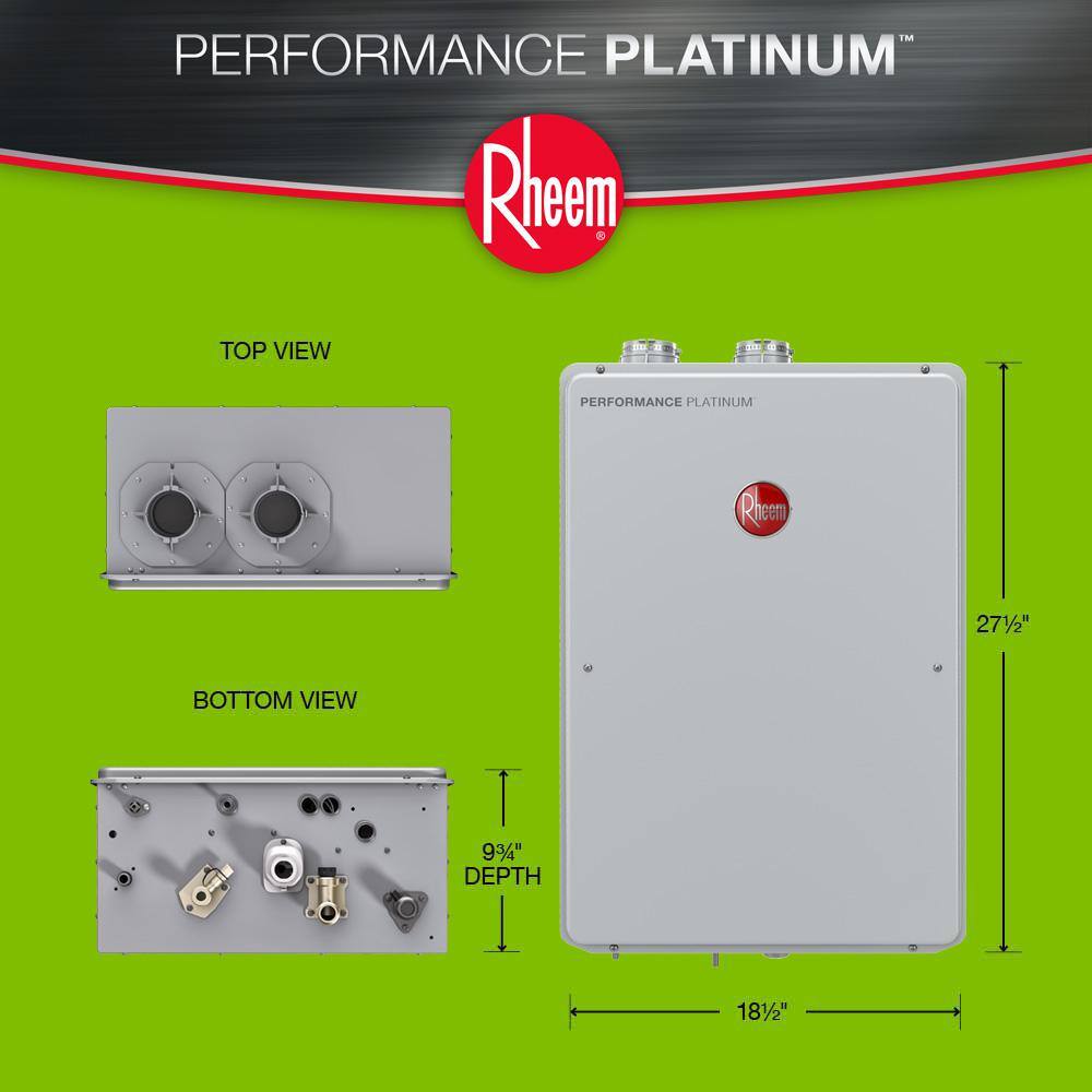 Rheem Performance Platinum 9.5 GPM Liquid Propane High Efficiency Indoor Tankless Water Heater ECOH200DVLP-2