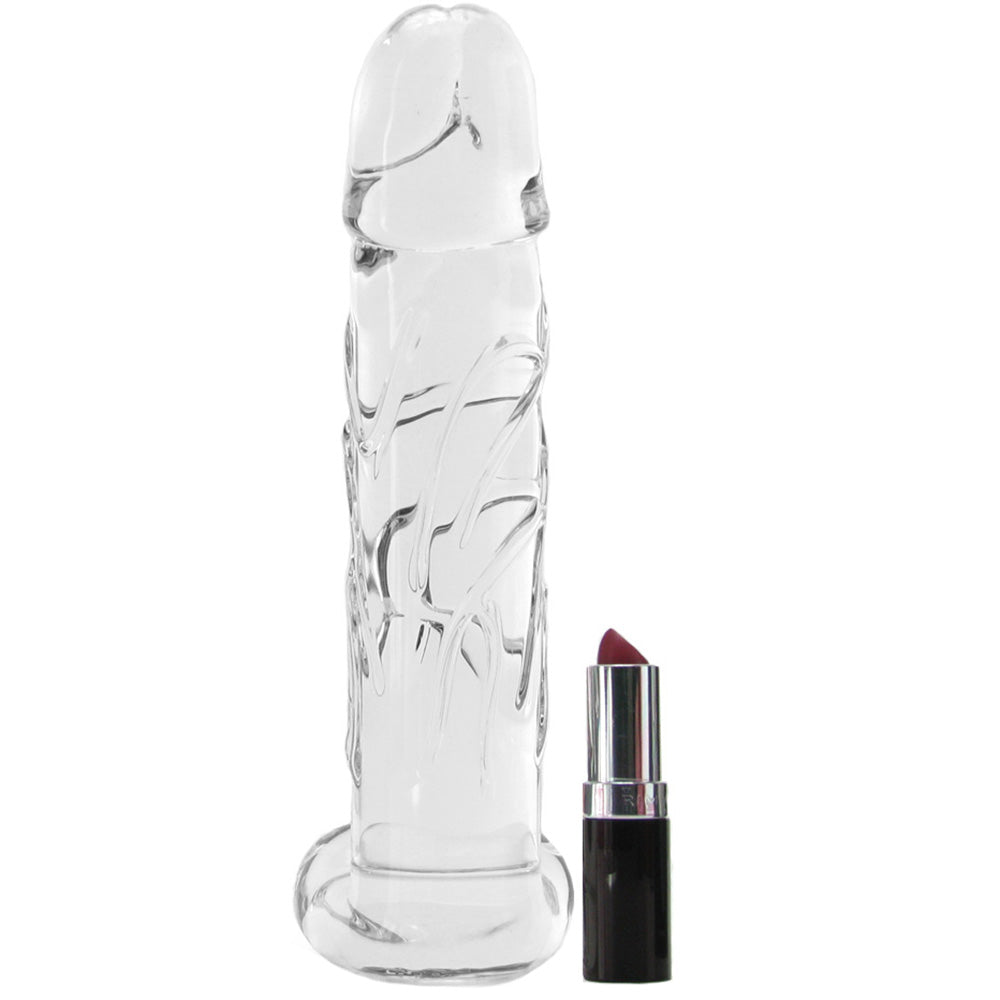 Blown Large Realistic Glass Dildo in Clear