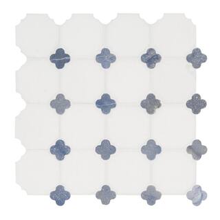 MSI Azula Floret 12 in. x 12 in. x 10 mm Polished Marble Mosaic Tile (10 sq. ft.  case) AZULA-FLORP