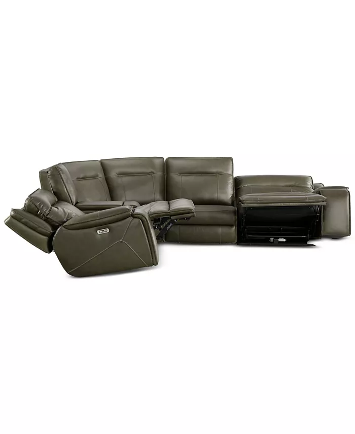 Furniture Hansley 5-Pc. Leather Sectional with 2 Power Recliners