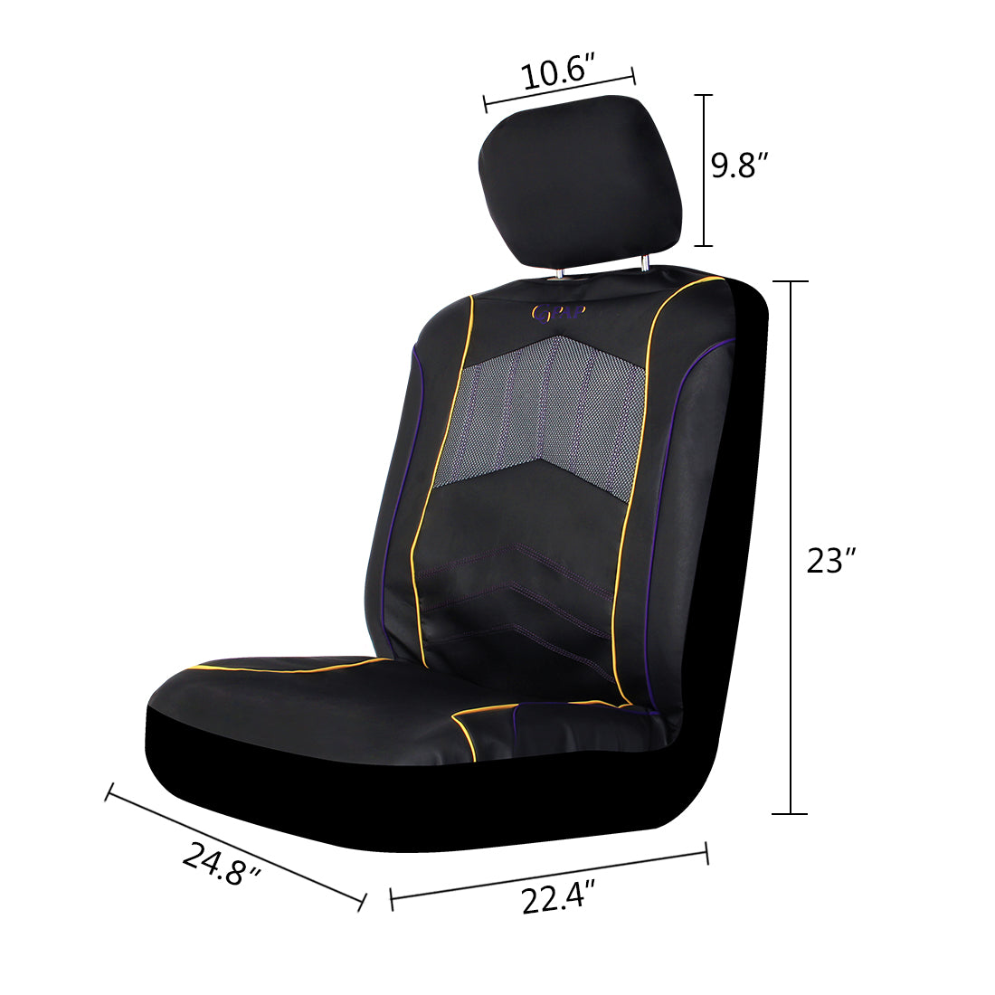 Copap Car Seat Covers Waterproof Black PU Leather Universal Fit Front Seat Covers for Cars， Truck， SUV