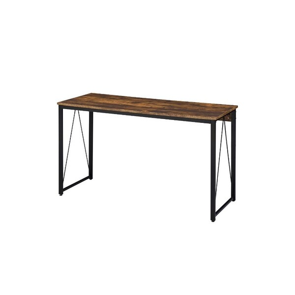 Zaidin Writing Desk， Weathered Oak and Black Finish