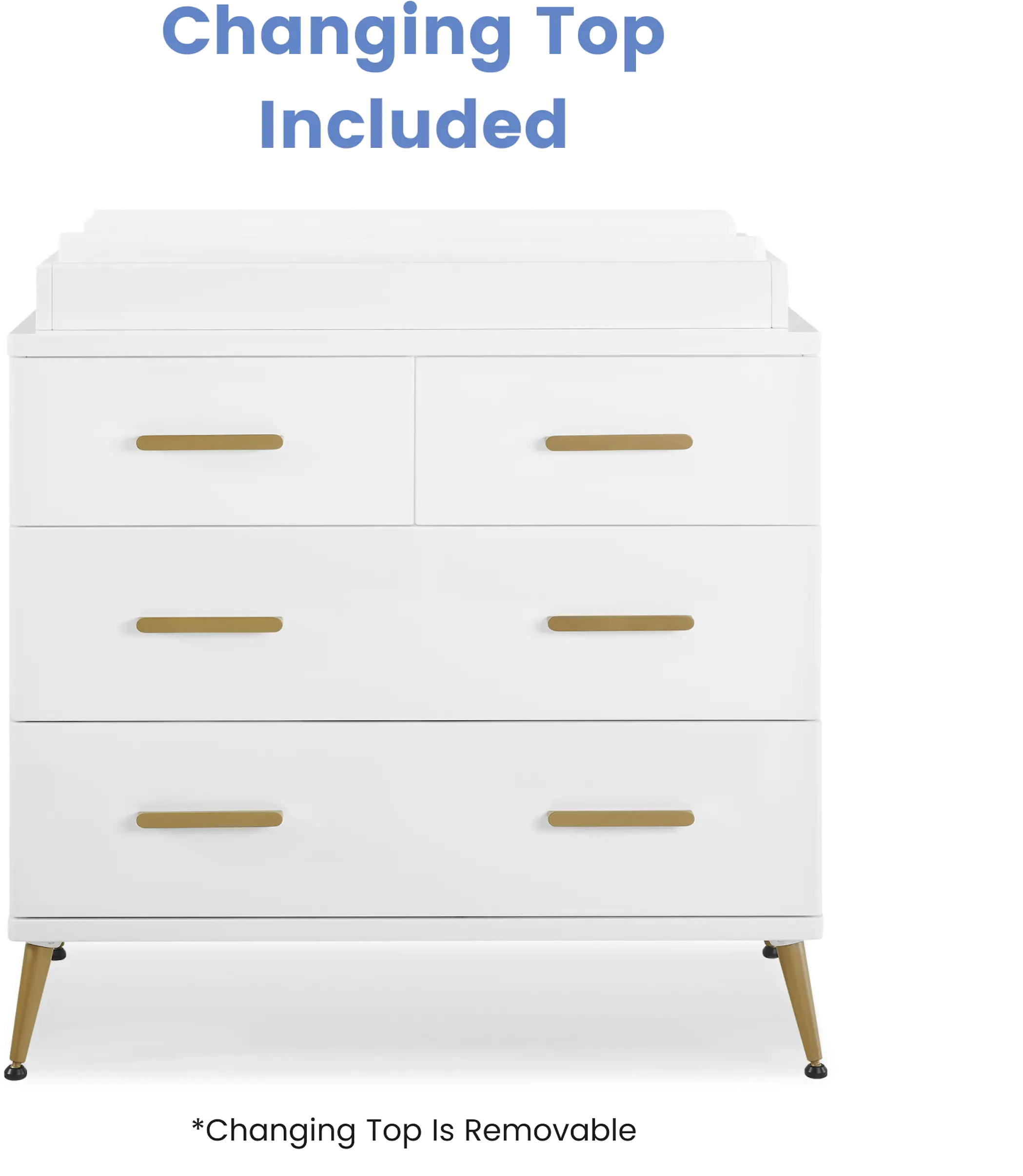 Sloane White Dresser with Changing Top