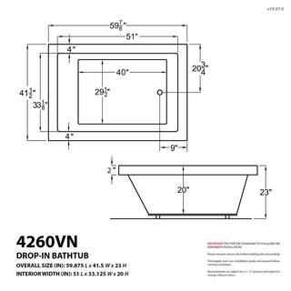 Universal Tubs Sapphire 5 ft. Rectangular Drop-in Air Bath Tub in White HD4260VNAL