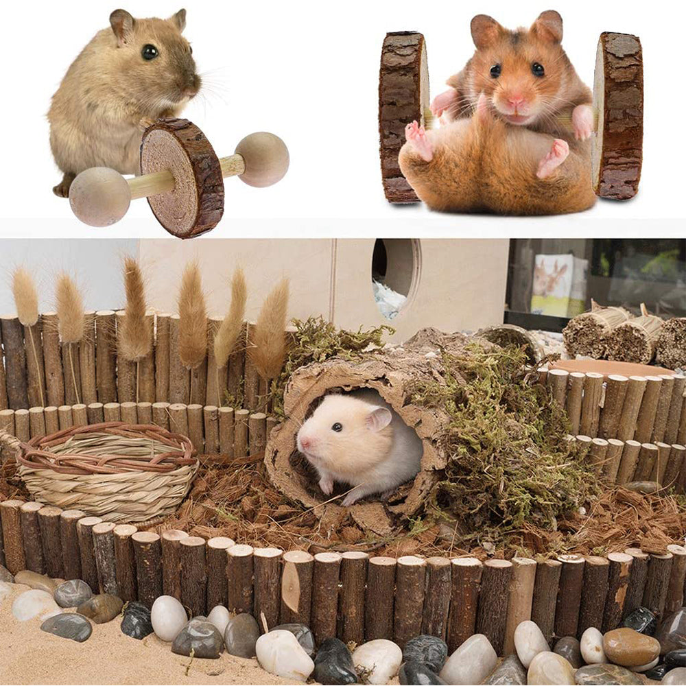 HOTBEST Hamster Chew Toy Apple Wood Sticks Twigs Cleaning Teeth Pet Playing Small Pets Rabbit Guinea Pig Parrot Toys