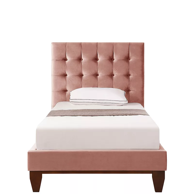 Sabina Platform Twin Size Bed Button Tufted