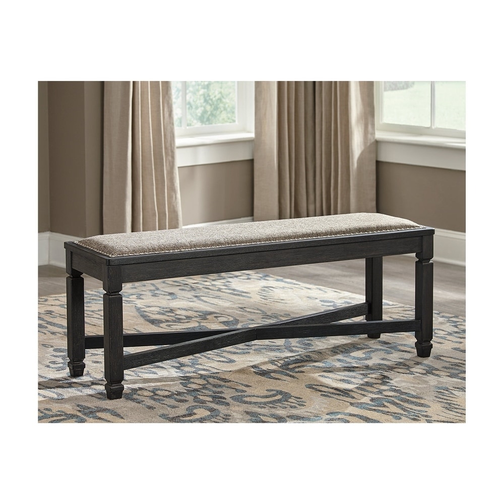 Signature Design By Ashley Tyler Creek Upholstered Dining Bench   Black/Grayish Brown