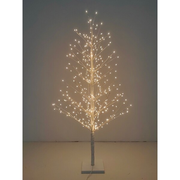 47in/70in White Birch Tree with LED Lights Indoor Use Only