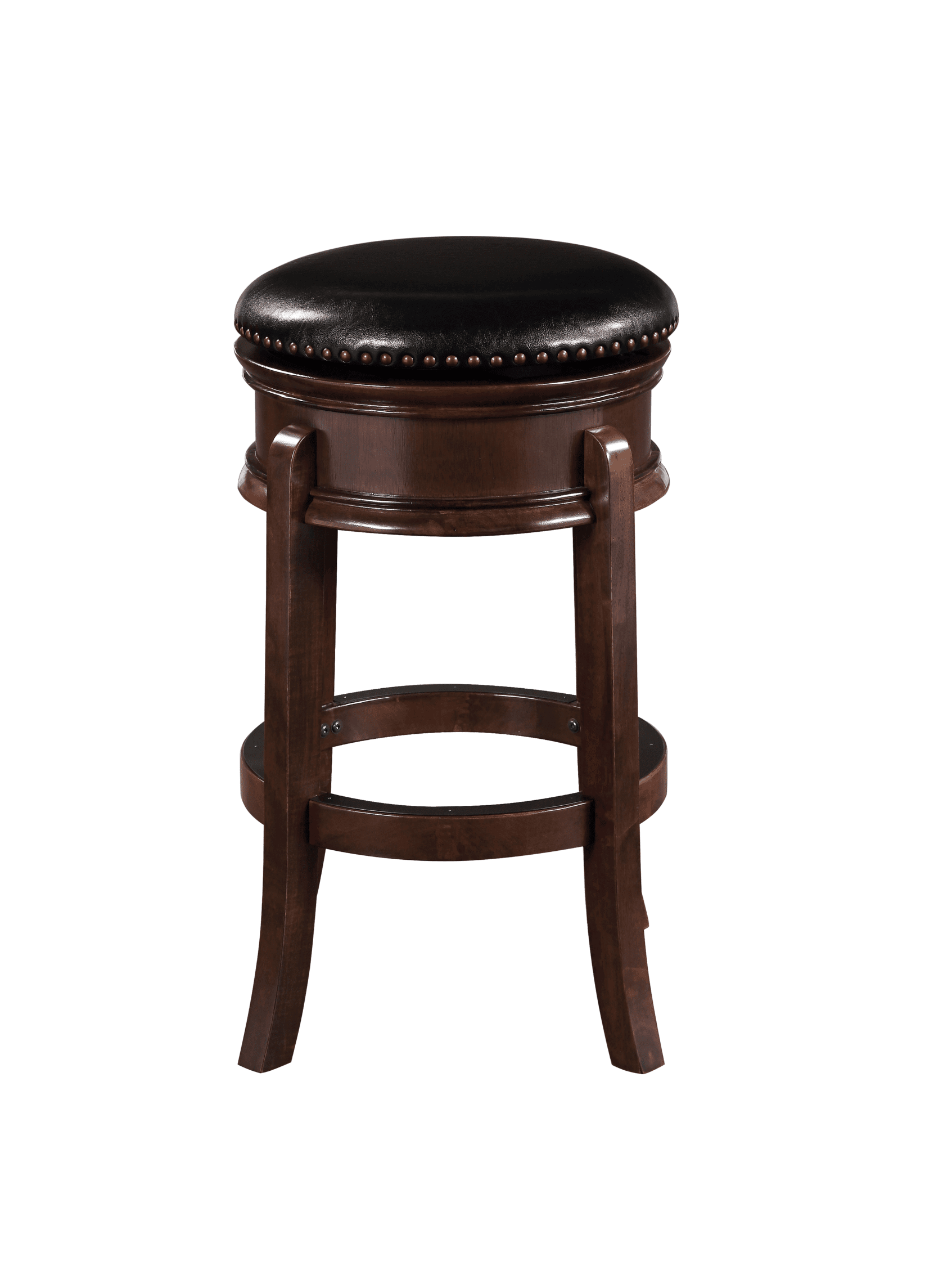 Boraam Hamilton Bar Height Backless Swivel Wood Bar Stool - Cappuccino Finish