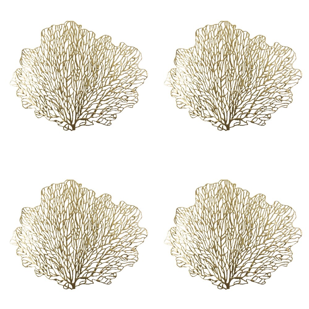 Home Details 4 Pack Coral Metallic Placemats