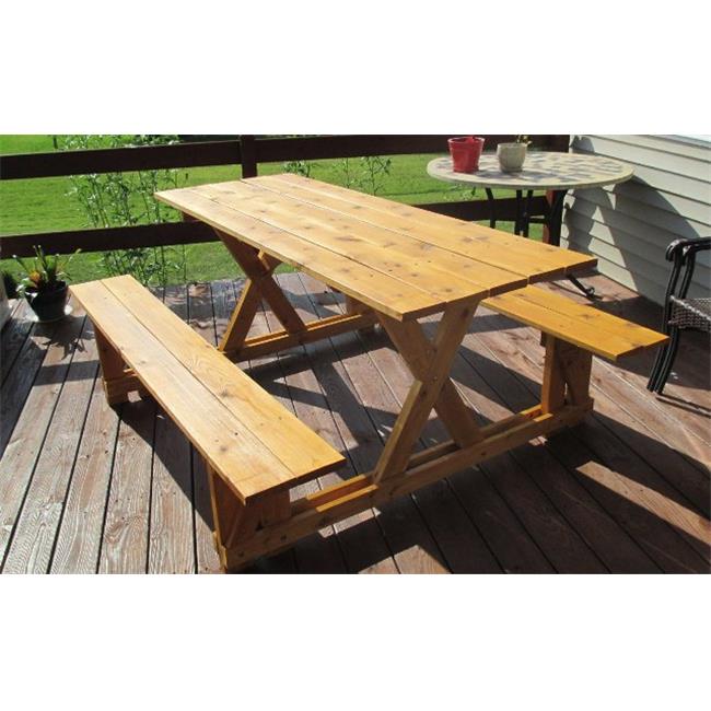 EZ-Access Cedar Picnic Tableand#44; Wood