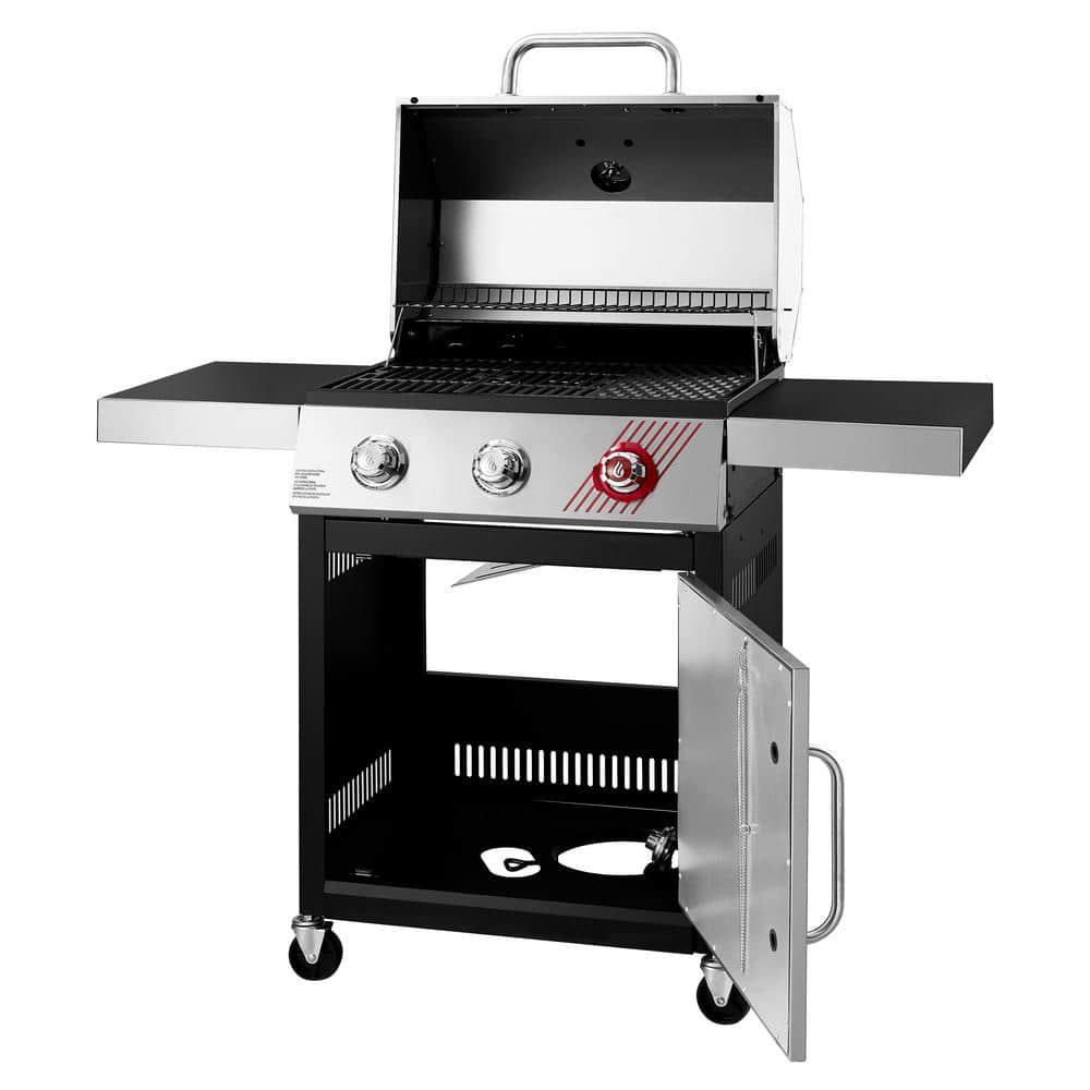 DynaGlo 3Burner Propane Gas Grill in Stainless Steel with TriVantage Multifunctional Cooking System