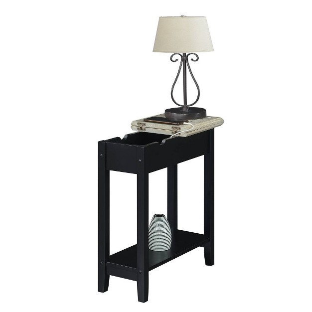 American Heritage Flip Top End Table With Charging Station And Shelf Breighton Home