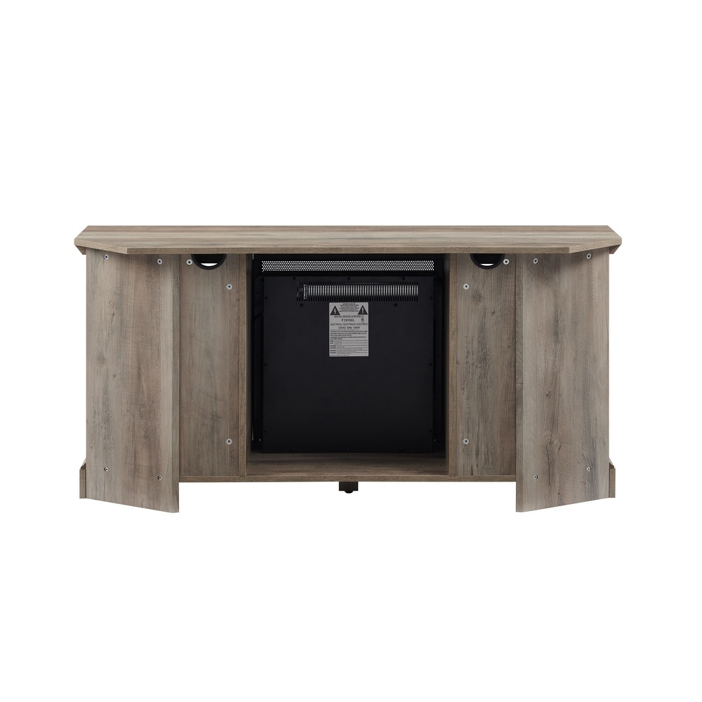 Middlebrook Rustic Fireplace Corner TV Stand