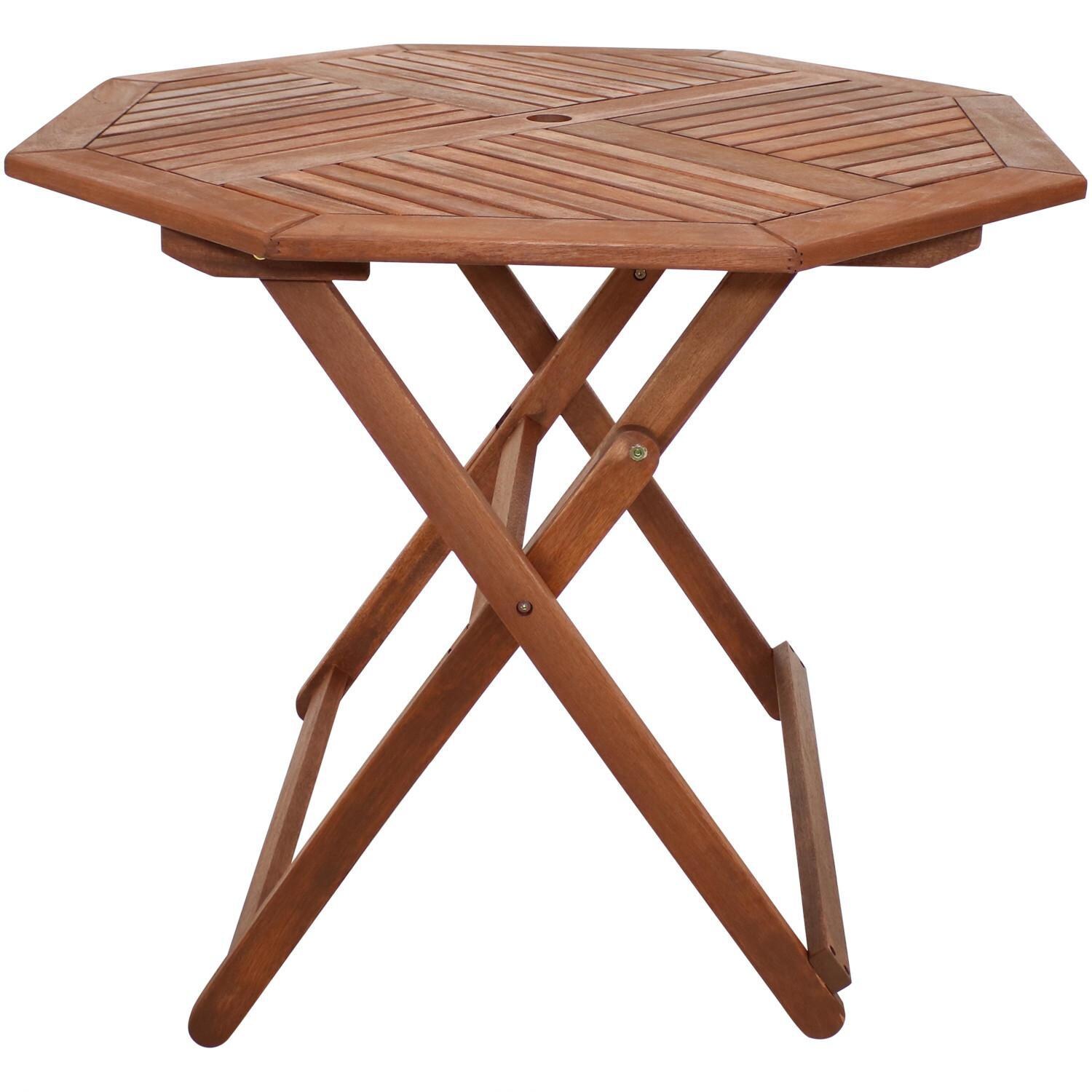 Ultimate Patio 35 1/2-Inch Octagon Meranti Wood Folding Table W/ Teak Oil Finish