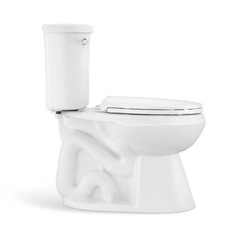 Glacier Bay Power Flush 2-Piece 1.28 GPF Single Flush Elongated Toilet in White with Slow-Close Seat Included (3-Pack) N2450E