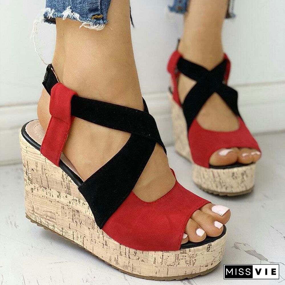 Women's Casual Flat High Heels Wedges Sandals