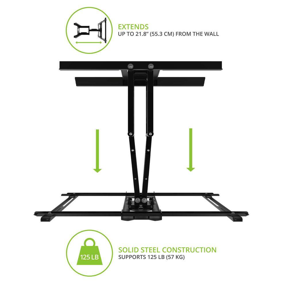 KANTO Galvanized Outdoor Full Motion TV Wall Mount with 22 in. Extension from Wall for 37 in. - 75 in. TVs PDX650G