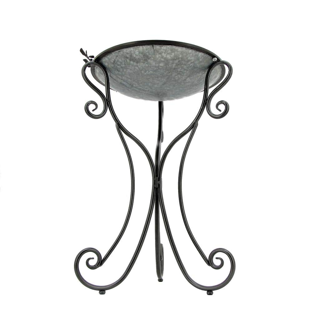 Zaer Ltd. International Three Birds Galvanized Iron Birdbath ZR180070