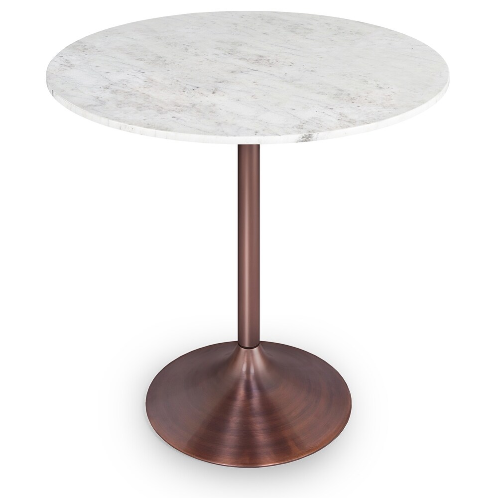 WYNDENHALL Whaler and Iron 36 inch x 36 inch Round Contemporary Dining Table in White/Copper   36\