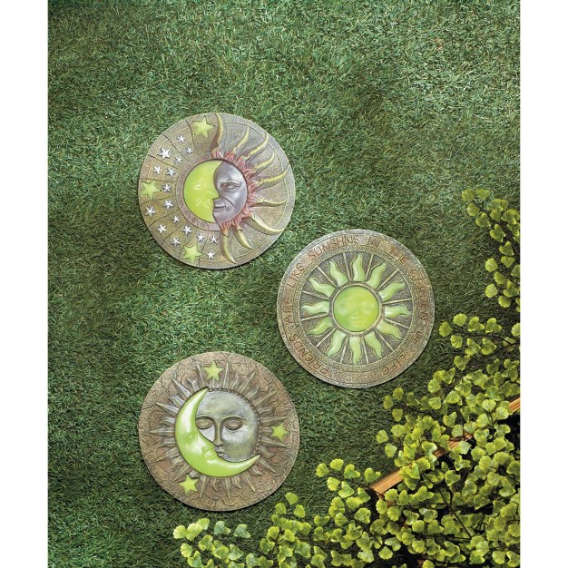 Resin Sun And Moon Glowing Stepping Stone Green Zingz amp Thingz