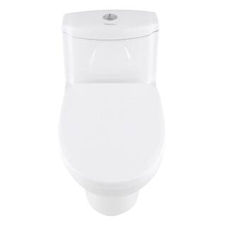 Whitehaus Collection Magic Flush 1-Piece 1.61.1 GPF Dual Flush Elongated Toilet in White WHMFL3222-EB